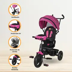 EBABY - Triciclo Guiador E-Baby «SPIN» Pink