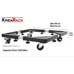 RACK JAPAN - Base ajustable con ruedas para lavadora cocina etc de 50 a 70cm/ 120kg