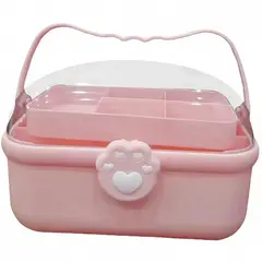 GENERICO - Caja Grande Organizadora Cosmetiquera Acrílico Kawai - Rosado