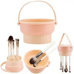 GENERICO - Limpiador de Brochas de Maquillaje 3 en 1 con Soporte de Secado AJ31