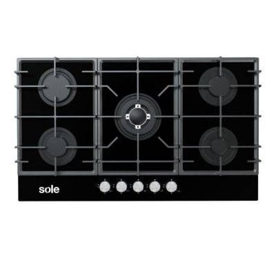 Cocina Empotrable a Gas 5 Hornillas Vidrio SOLCO046V2