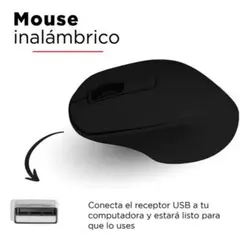GENERICO - Mouse inalámbrico Bluetooth 2,4 GHz Negro