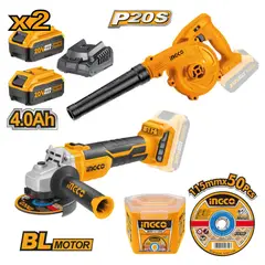 INGCO TOOLS - Kit Amoladora + Sopladora Aspiradora INGCO 20V COSLI2211315
