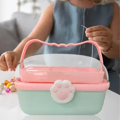 GENERICO - Caja Grande Organizadora Cosmetiquera Acrílico Kawai - Turquesa