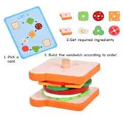 GENERICO - Juego de rompecabezas sanwich de madera