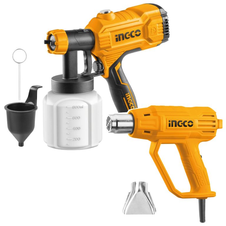 Combo Pistola Pintar INGCO SPG3508 + Pistola de Calor HG2000385