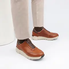 ECCO - Zapatillas Caballero Alexander01 Castaño Cuero Natural