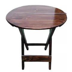 START FG - MESA REDONDA PLEGABLE DE MADERA EN MARRON 80X80cm