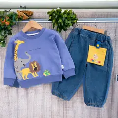 GENERICO - ROPA DE NIÑO SAFARI 2 SETS - POLERA Y PANTALON