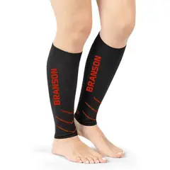 BRANSON - Pantorrilleras Running de Compresión Talla L NegroRojo