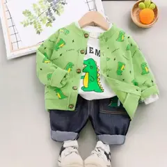 GENERICO - ROPA DE NIÑO BEBE MODELO DINOSAURIO - SET DE 3 PIEZAS