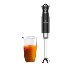 WESTINGHOUSE - Batidora de inmersión turbo con vaso Retro WH 600W negro