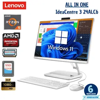LENOVO - All In One 3 24Alc6 Amd Ryzen 5, 23.8"Fhd, Ram 8Gb, Ssd 512Gb, Windows 11