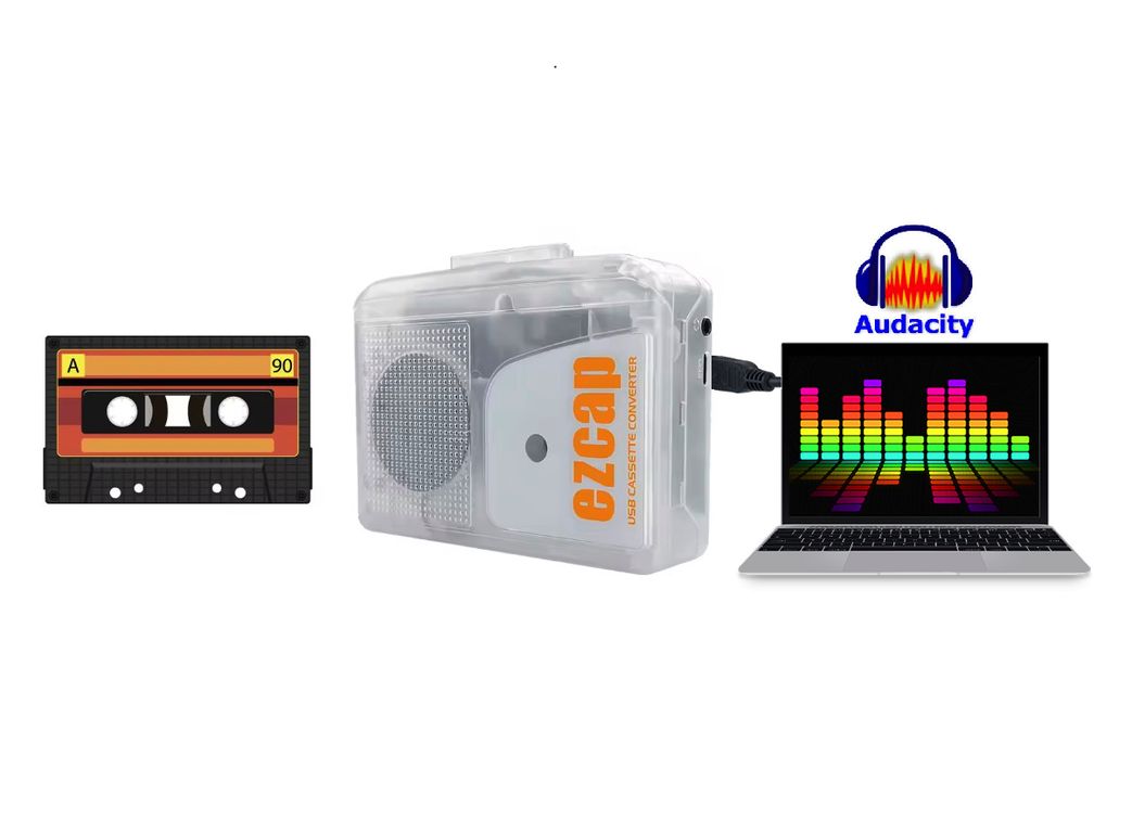 Cassette Player Grabador de cinta audio a mp3 via PC LAPTOP CPU