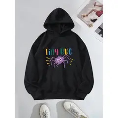 MOSS ROSE - Sudadera con capucha con estampado de monogramas para mujer negra