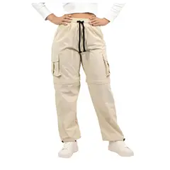 ENKI - Pantalón Convertible 2 en 1 Mujer Cargo Tela Mojada UV Beige Negro Hueso Verde Militar