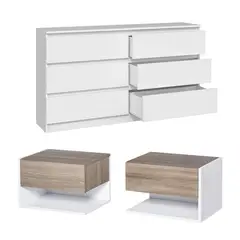 GENERICO - Combo Cómoda Aros + veladores Ines Armados Gaudi