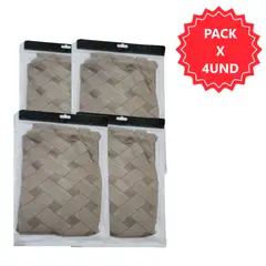 GENERICO - Pack 4 Fundas elástica para silla de comedor rectángulos - CREMA