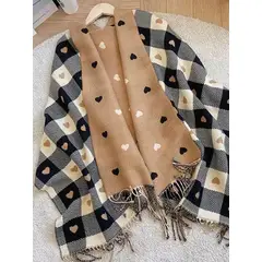 KAST PE - Bufanda Chalina Heart Diseño De Cuadros Y Corazones