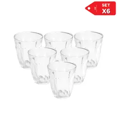 INSPIRA MARKET - Set x6 vasos de vidrio elegante