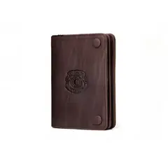 CONTACTS - Billetera de Cuero Genuino Marron