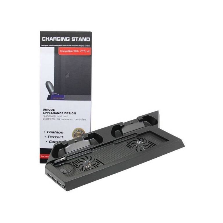 Base Soporte Cooler Cargador de Mandos Doble Ventilador para PS4