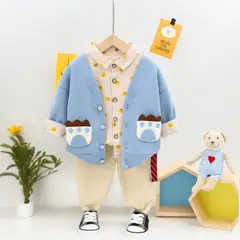 GENERICO - CONJUNTO DE NIÑO BEBÉ DISEÑO OSITO ( SET DE 3 PIEZAS )