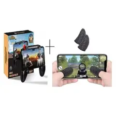 OEM - Combo 2 en1 Gatillo Gamepad Grip Pubg Fornite Free Fire + Dedales