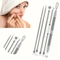 OEM - 2 Kit 4 Agujas Removedor Espinillas Puntos Negros Granos Barritos
