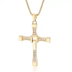 GENERICO - Collar Cruz Toretto Titanio Rápidos y Furiosos Hombre Varón Regalo