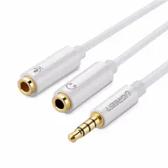 UGREEN - Cable Adaptador Trrs Macho & 2 Trs Hembra Audio - Microfono
