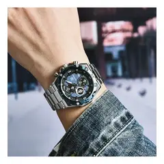 BENYAR - Reloj Hombre Lujo 5178 Metálico Cronógrafos