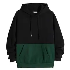 YANSUS - Polera Hombre Bicolor Horizontal Verde Militar Negro