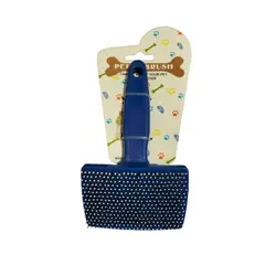 GENERICO - Cepillo carda rasqueta azul desenredante para perros chico