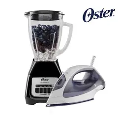 OSTER - COMBO Licuadora 2 Vel BLSTKAGBPB + Plancha A Vapor GCSTBS3802