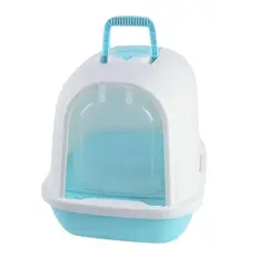 GENERICO - Arenero cerrado con pala para gato - celeste