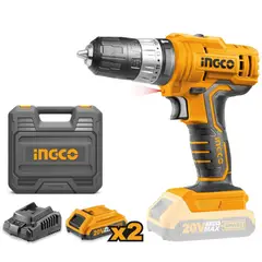 INGCO TOOLS - Taladro Atornillador INGCO 20V + 2 Baterías + Maletín CIDLI20012
