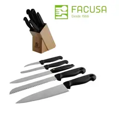 FACUSA - Juego de cuchillos con taco de madera