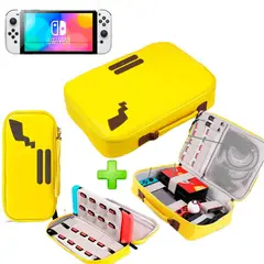 VARIOS - Pack Maleta de Nintendo Switch y Oled Pikachu y Estuche Ama Mica Oled