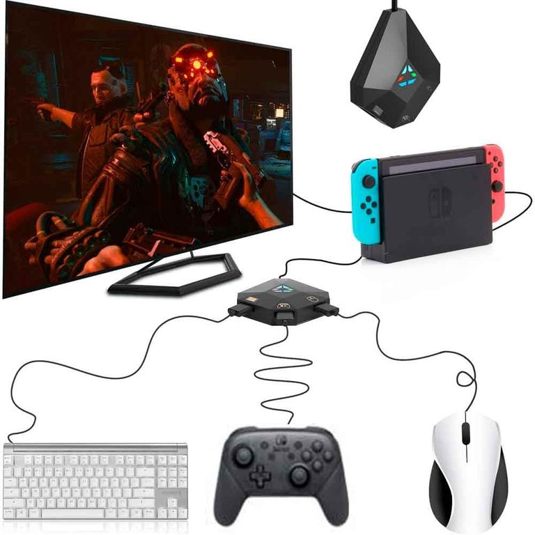 Adaptador de Teclado Mouse Nintendo Switch Oled PS4 PS3 Xbox One360 DB