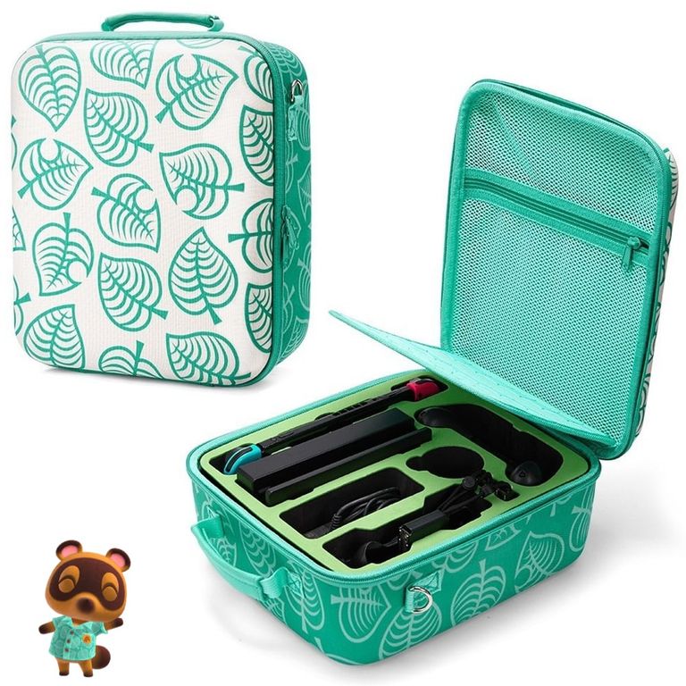Maleta para Nintendo Switch y Oled Animal Crossing Verde Grande