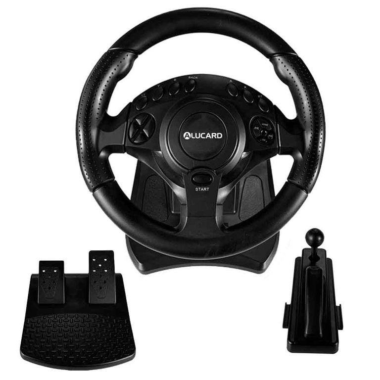 Timón con Pedales para PS4, PC, Switch, Xbox One-360 180 alu ns9877