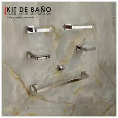 GENERICO - Kits de Baño 6 Piezas Acero Inoxidable