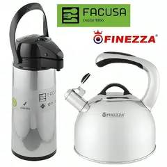 FACUSA - Combo Termo Sifón y Tetera Acero Inoxidable Finezza