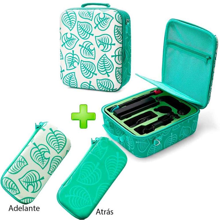 Pack Maleta para Nintendo Switch y Oled Verde Animal C más Estuche A C.