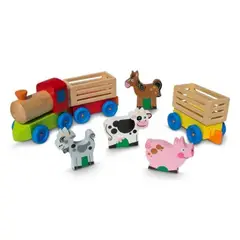 GENERICO - Tren De Madera Colorido Animales De La Granja