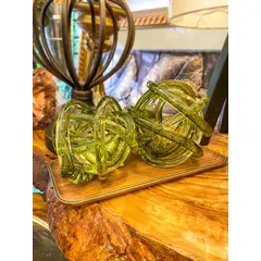 CONCEPT - Nudo de Vidrio Decorativo Verde 2pz