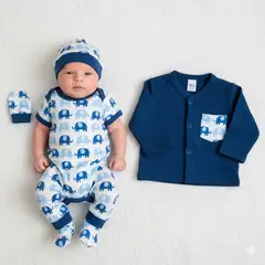 GENERICO - Ajuar para bebe Elefante BlancoAzul