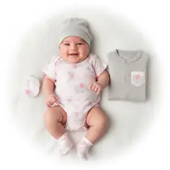 GENERICO - Ajuar para bebe Elefantes Rosado