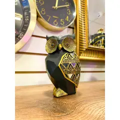 CONCEPT - Figura Buho NegroDorado 11x10x18 cm